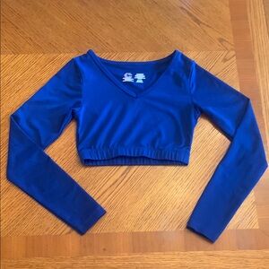 Blue Long Sleeve half Top- youth small